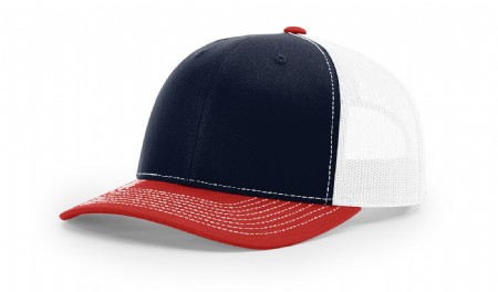 Richardson Snapback Trucker Cap - Navy/White/Red